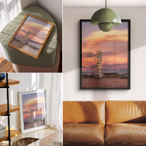 Wall print with a city panorama