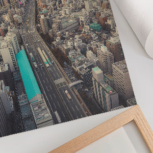 Decorative poster depicting an urban landscape