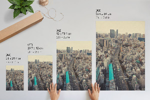 Decorative poster depicting an urban landscape