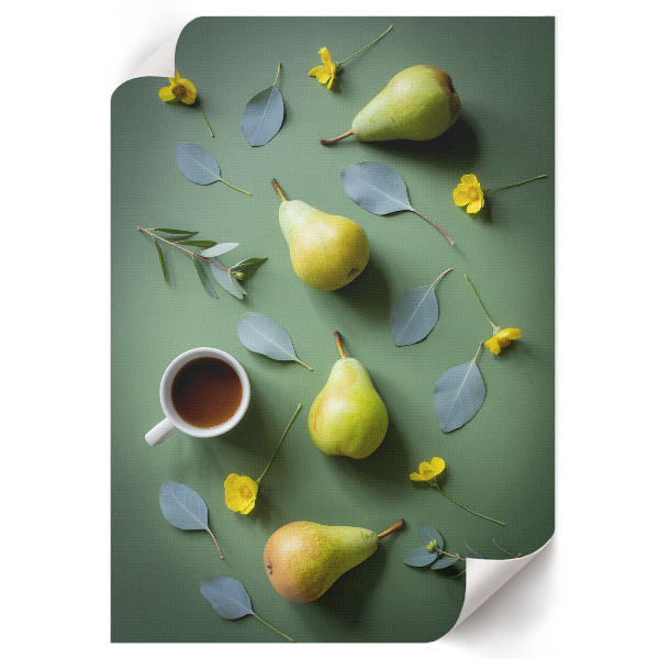 Poster with a pears composition