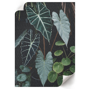 Wall art with green leaf motif