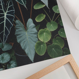 Wall art with green leaf motif