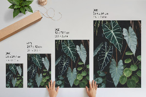Wall art with green leaf motif