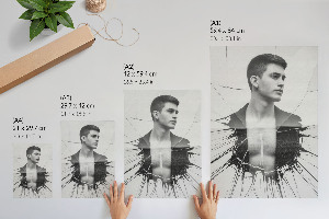 Decorative poster Monochrome portrait