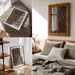 Poster showing coffee beans