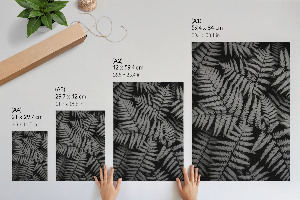 Wall print Black and white ferns