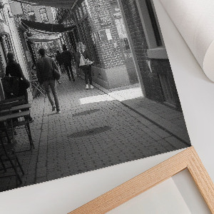Wall art depicting a city street