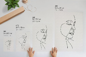 Art print Face contour