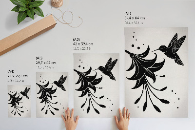 Wall print Hummingbird and flower