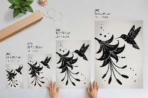 Wall print Hummingbird and flower
