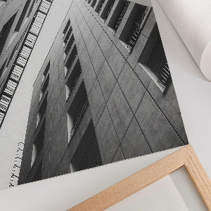 Art print depicting city buildings