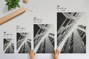 Art print depicting city buildings