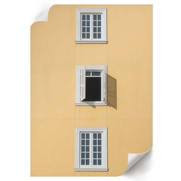 Yellow facade wall art