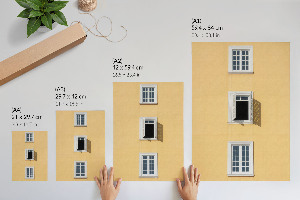 Yellow facade wall art