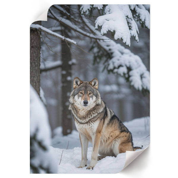 Wall art Wolf in the snow