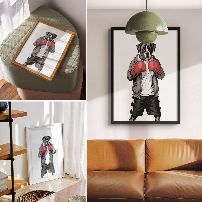Wall print Boxer dog