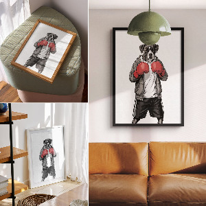 Wall print Boxer dog