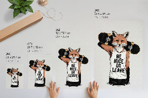 Poster Fox with a skateboard