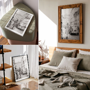 Decorative poster with a retro charm motif