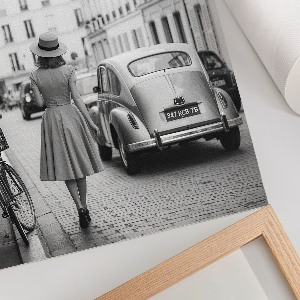 Decorative poster with a retro charm motif