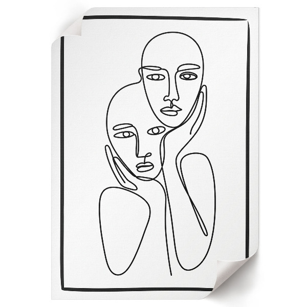 Wall art Linear faces