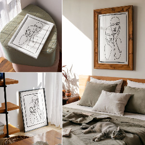 Wall art Linear faces