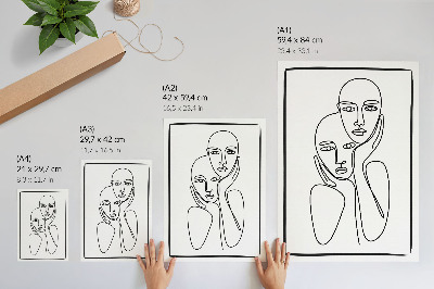 Wall art Linear faces