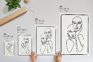 Wall art Linear faces