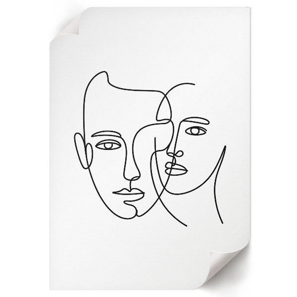 Wall print Face line art