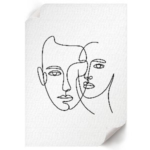 Wall print Face line art