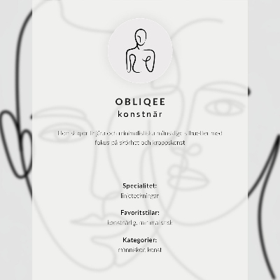 Wall print Face line art