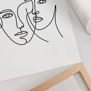 Wall print Face line art