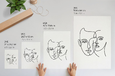 Wall print Face line art