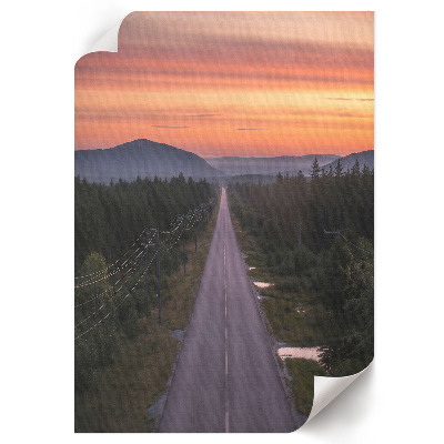 Wall art Forest road