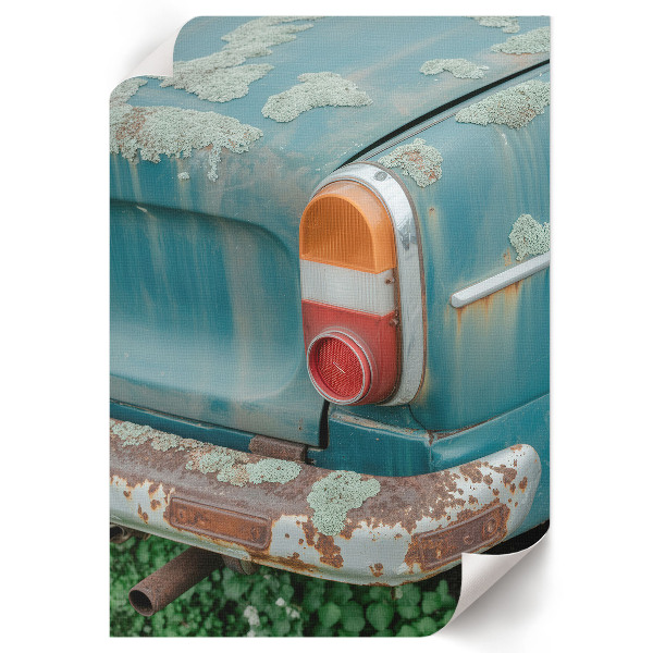 Decorative poster featuring a retro car