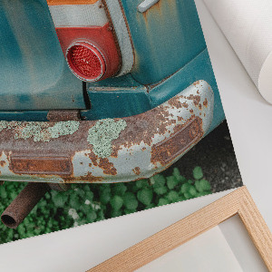 Decorative poster featuring a retro car