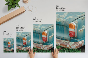 Decorative poster featuring a retro car