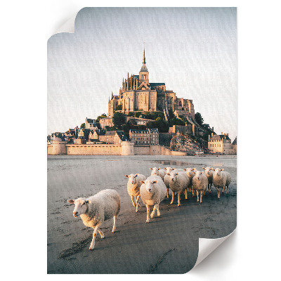 Poster Sheep and castle