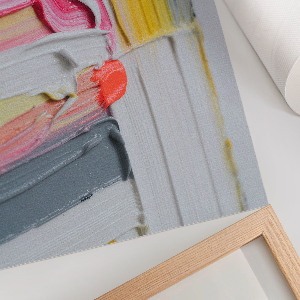 Art print with colorful brush strokes