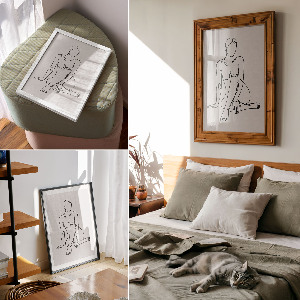 Decorative poster Line art women