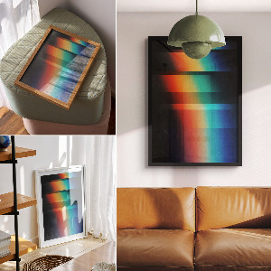 Wall print featuring a colorful abstract design