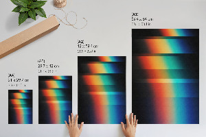 Wall print featuring a colorful abstract design