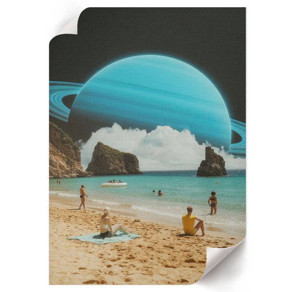 Art print Space beach