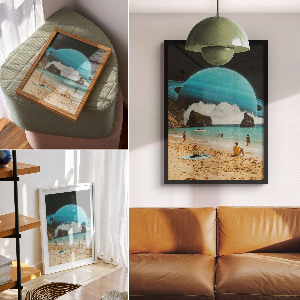 Art print Space beach