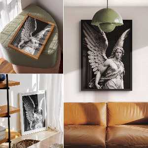 Decorative poster featuring an angelic figure