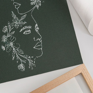 Wall print with floral portrait designs