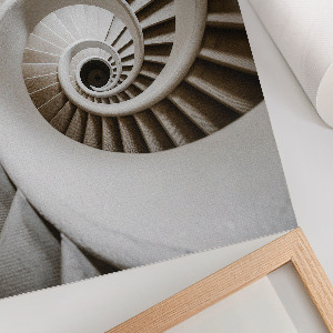 Decorative poster featuring a spiral staircase