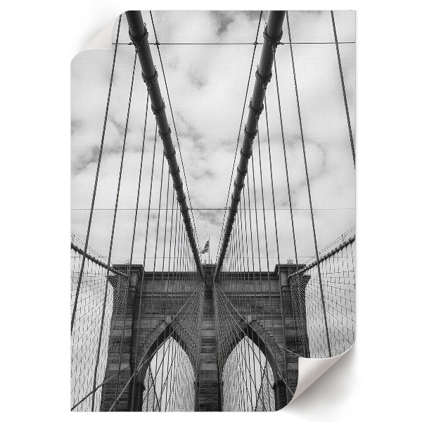 Wall art featuring a rope bridge