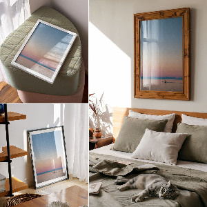 Decorative poster Kayak and Sunset