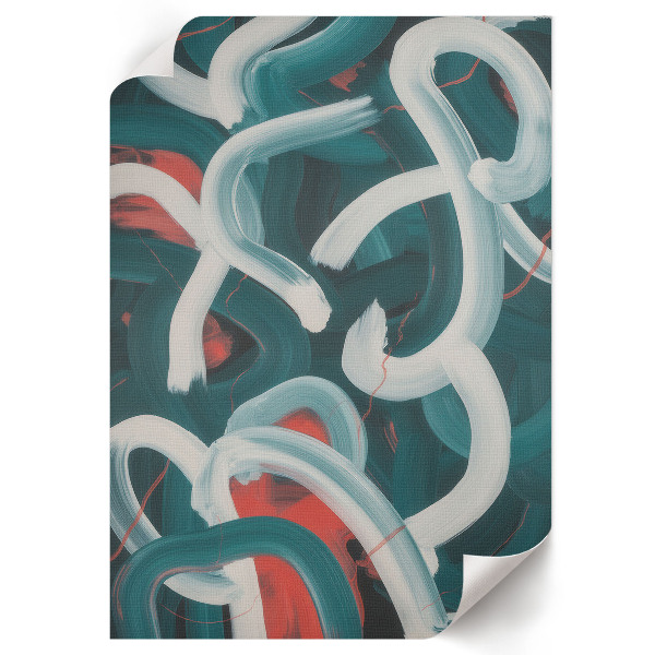 Wall art with colorful brush strokes